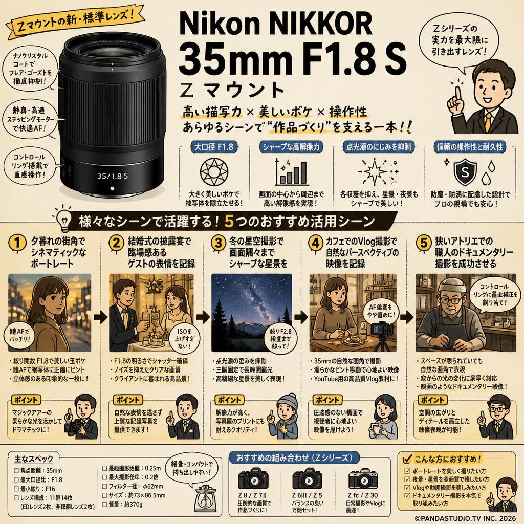 Nikon NIKKOR 35mm F1.8 S Z マウント 用途