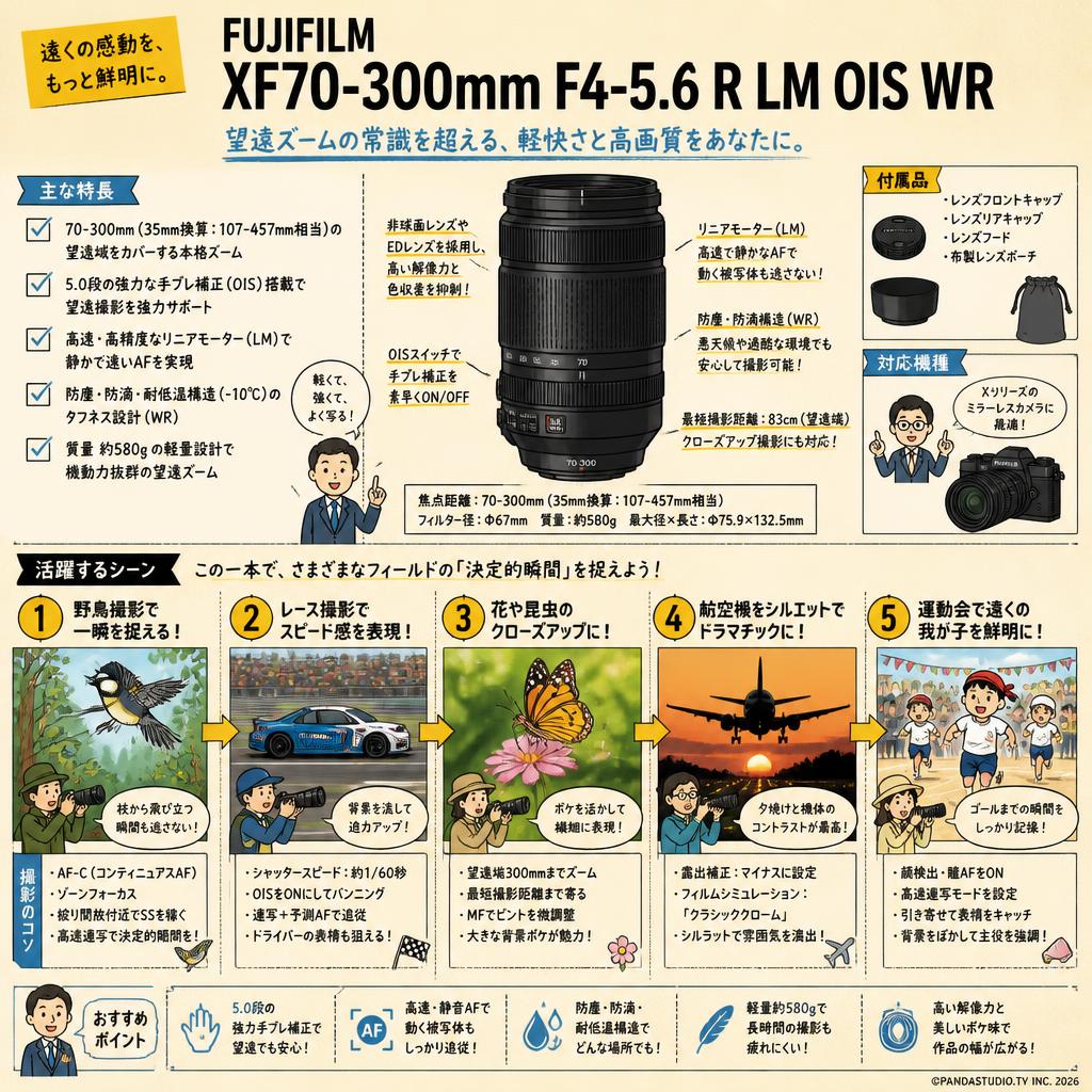 FUJIFLIM XF70-300mm F4-5.6 R LM OIS WR 用途