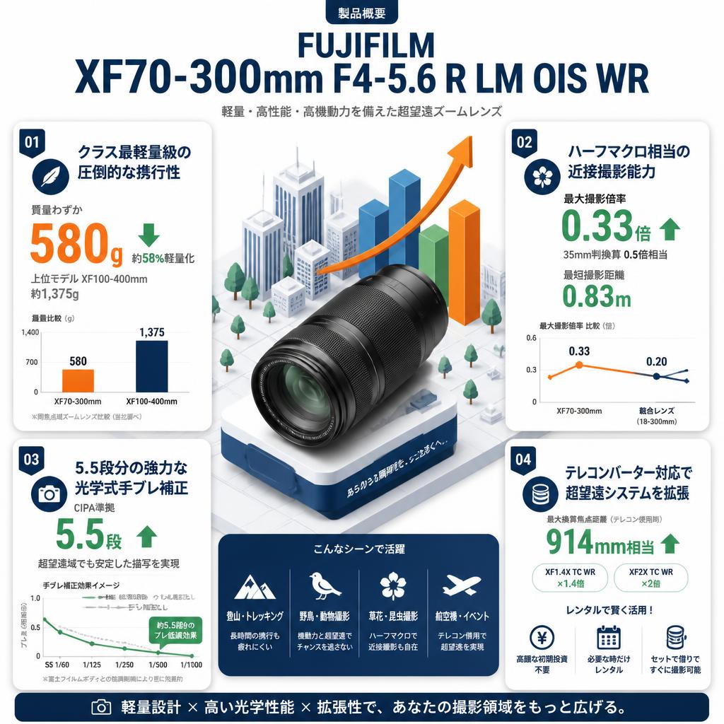 FUJIFLIM XF70-300mm F4-5.6 R LM OIS WR セールスポイント