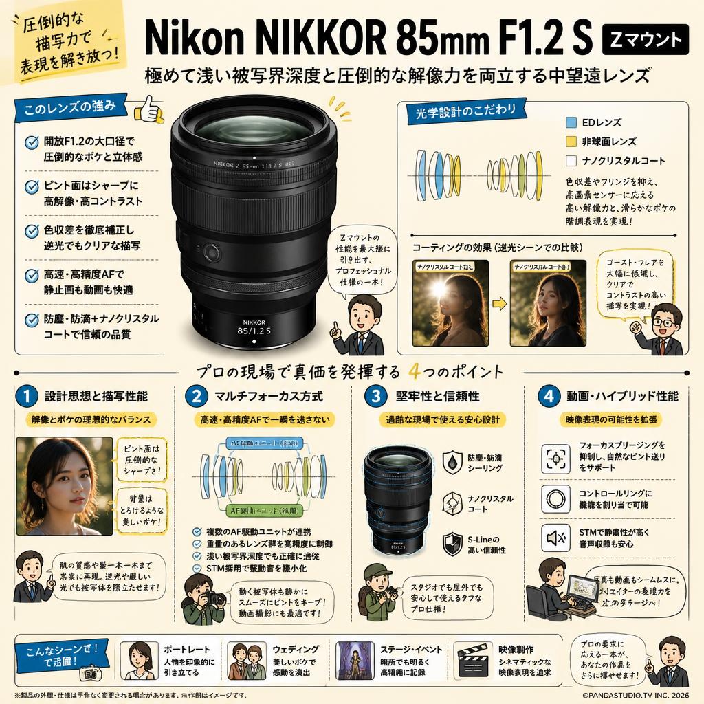 Nikon NIKKOR 85mm F1.2 S Zマウント 概要