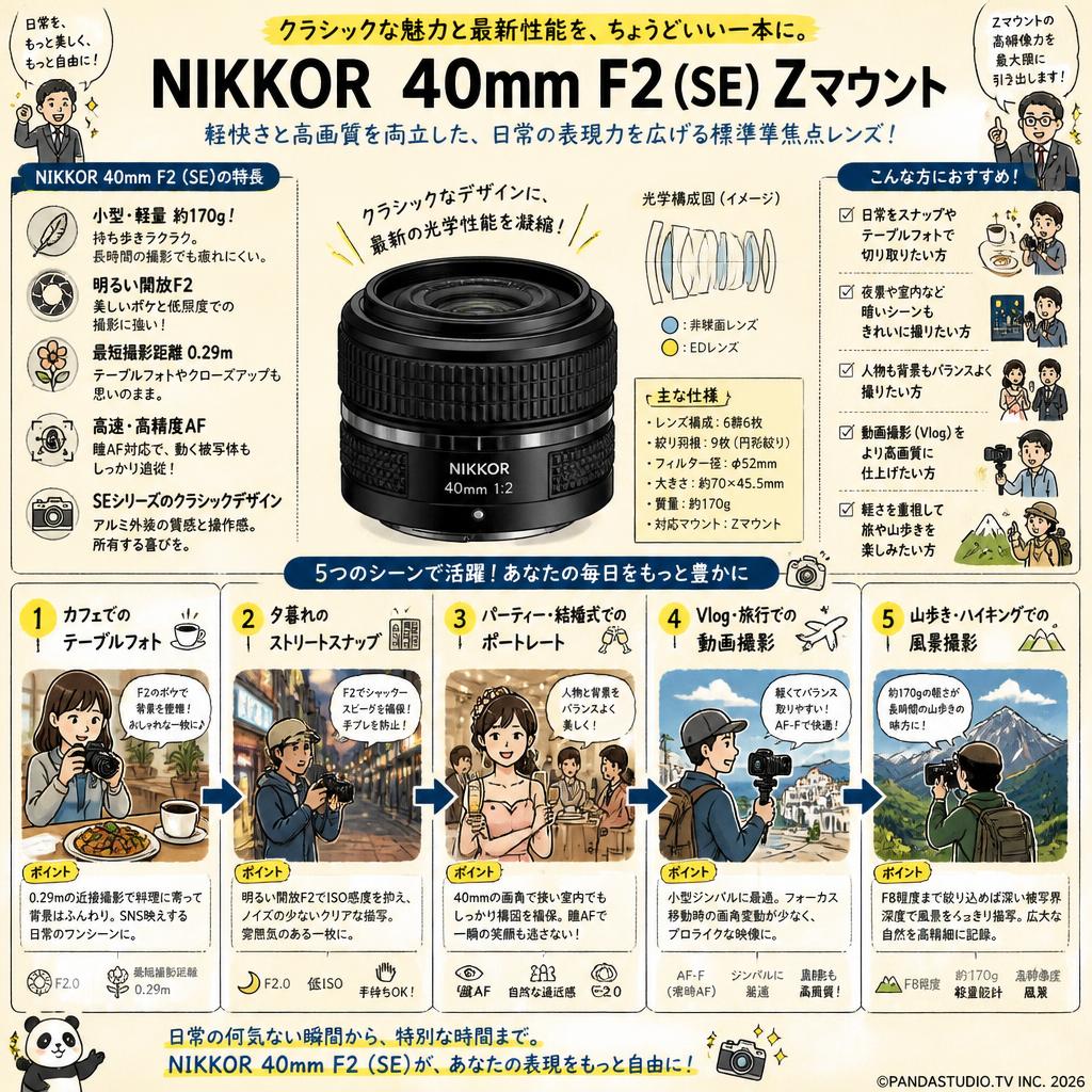 Nikon NIKKOR  40mm F2 (SE) Zマウント 用途