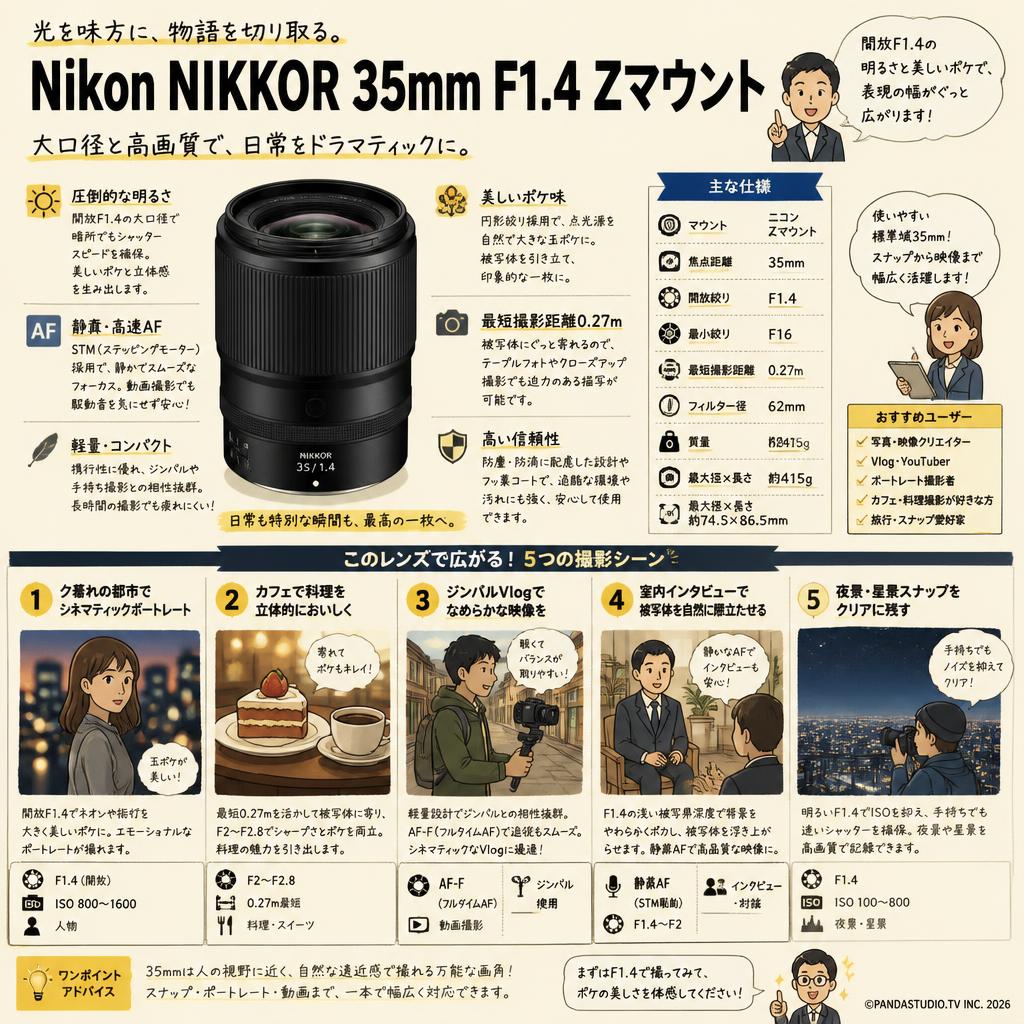 Nikon NIKKOR 35mm F1.4 Zマウント 用途