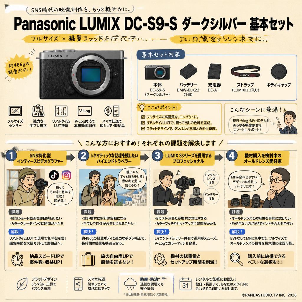 Panasonic LUMIX DC-S9-S ダークシルバー 基本セット おもな対象のお客様