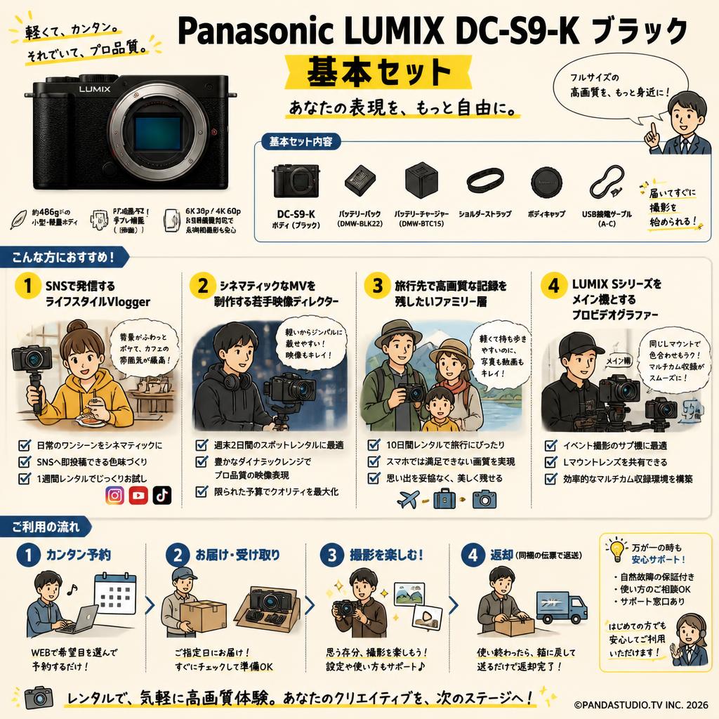 Panasonic LUMIX DC-S9-K ブラック 基本セット おもな対象のお客様