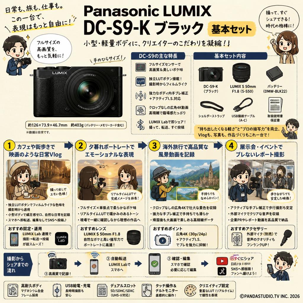 Panasonic LUMIX DC-S9-K ブラック 基本セット 用途