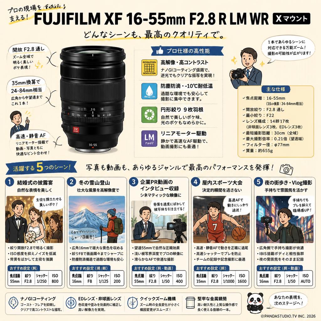 FUJIFILM XF 16-55mm F2.8 R LM WR X マウント 用途