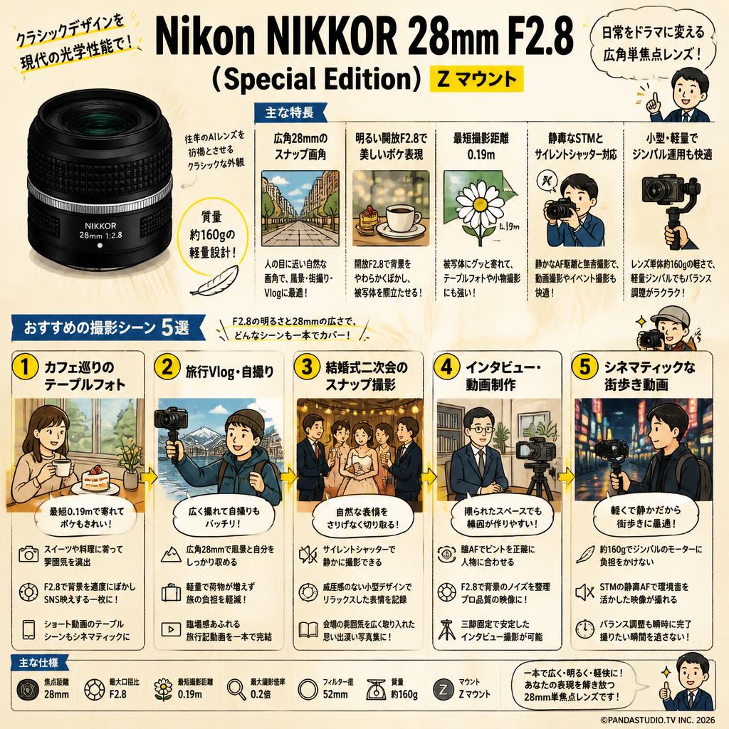 Nikon NIKKOR 28mm F2.8（Special Edition） Z マウント 用途