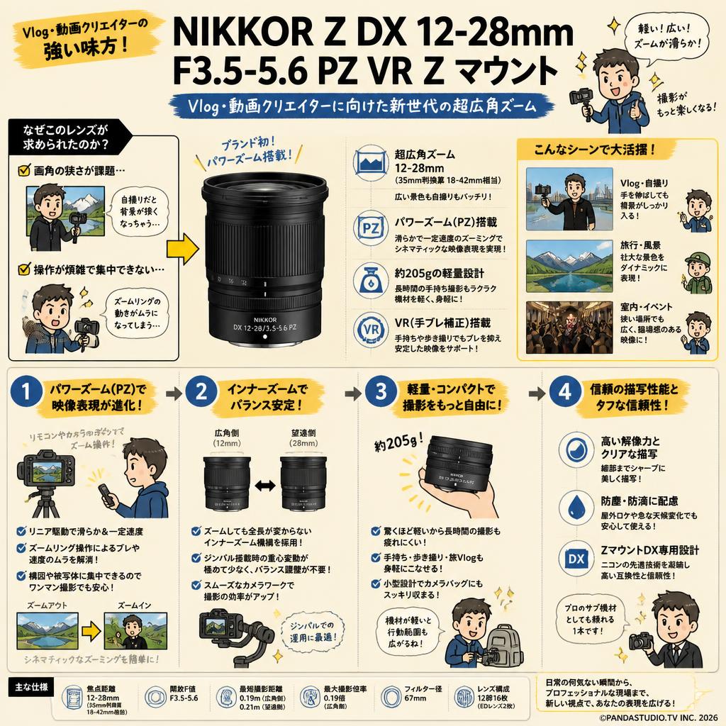 Nikon NIKKOR Z DX 12-28mm F3.5-5.6 PZ VR Z マウント 概要