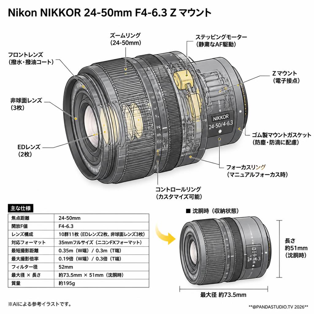 Nikon NIKKOR 24-50mm F4-6.3 Z マウント スペック