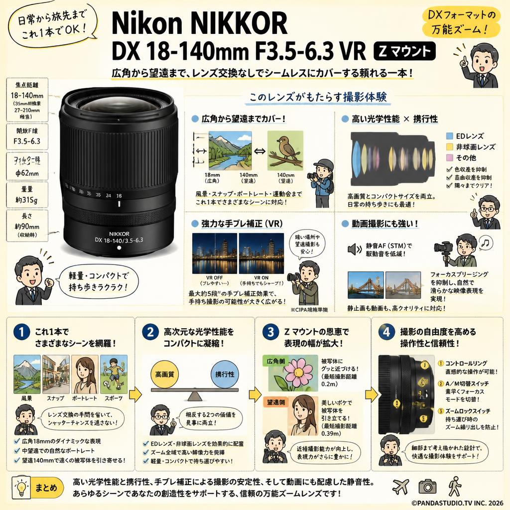 Nikon NIKKOR DX 18-140mm F3.5-6.3 VR Z マウント 概要