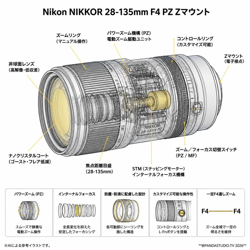 Nikon NIKKOR 28-135mm F4 PZ Zマウント スペック