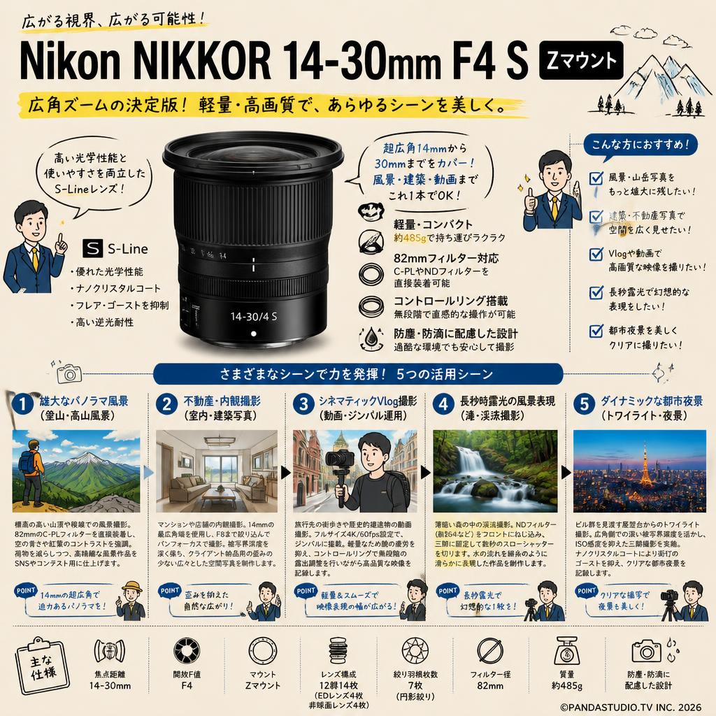 Nikon NIKKOR 14-30mm F4 S Zマウント 用途