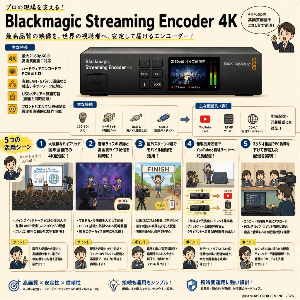 Blackmagic Streaming Encoder 4K 用途