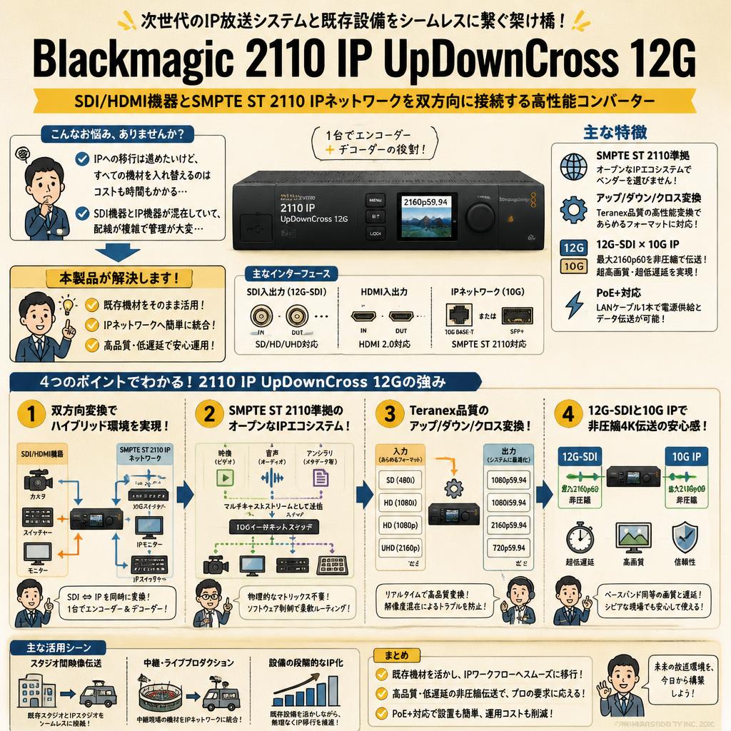Blackmagic 2110 IP UpDownCross 12G 概要