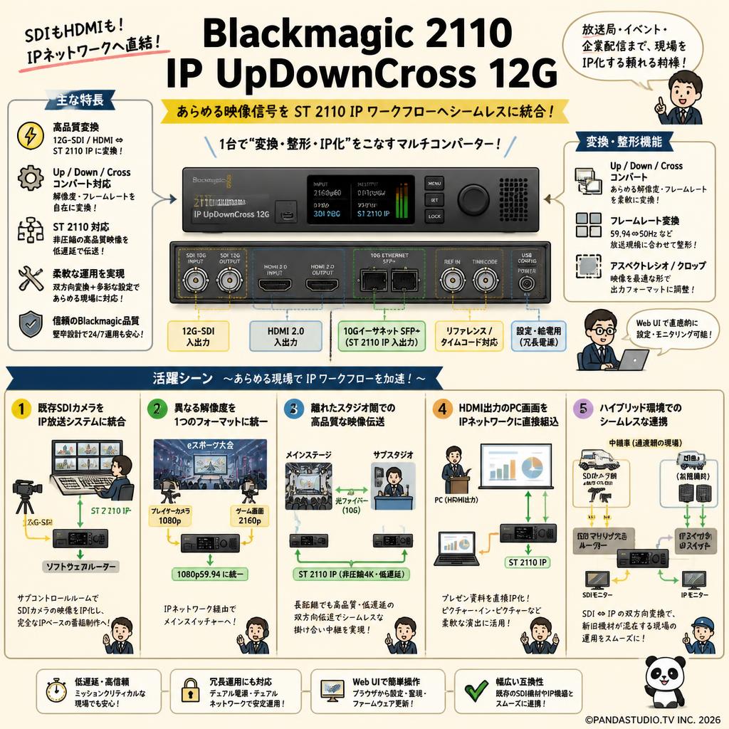 Blackmagic 2110 IP UpDownCross 12G 用途