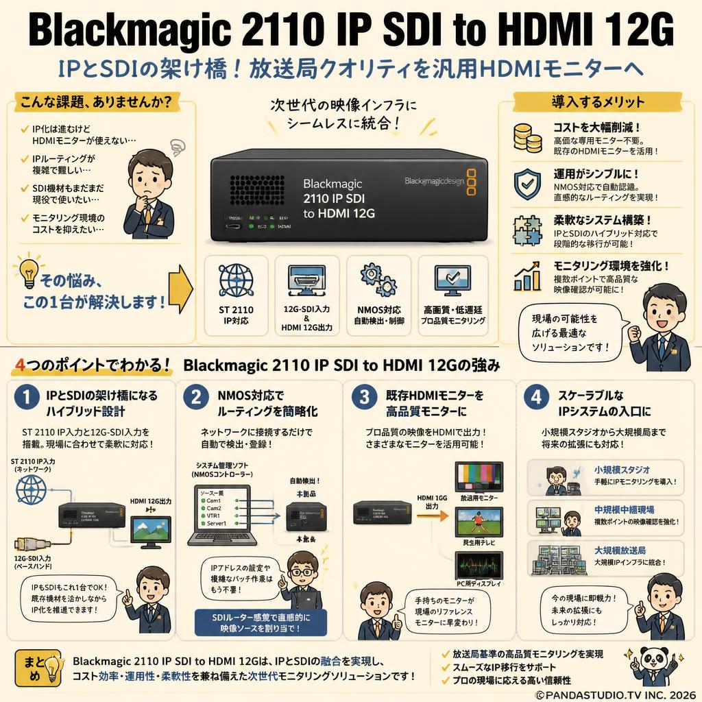 Blackmagic 2110 IP SDI to HDMI 12G 概要