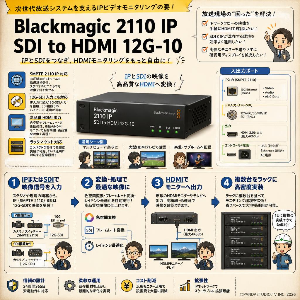 Blackmagic 2110 IP SDI to HDMI 12G-10 概要