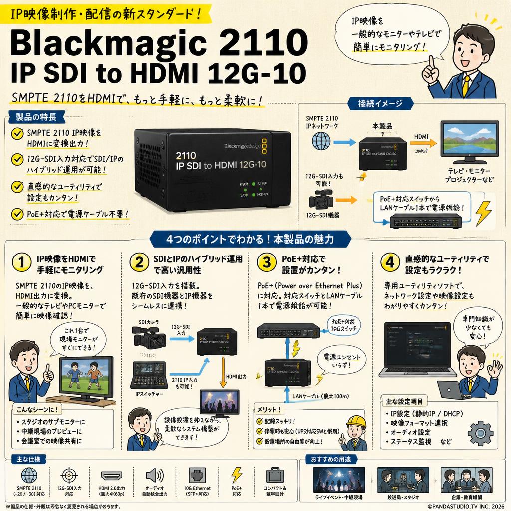 Blackmagic 2110 IP SDI to HDMI 12G-10 FAQ（よくある質問と答え）