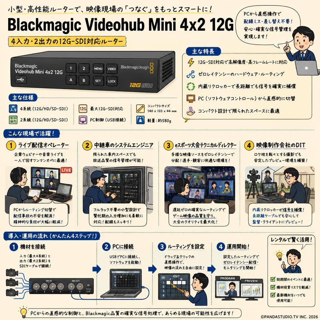 Blackmagic Videohub Mini 4x2 12G おもな対象のお客様
