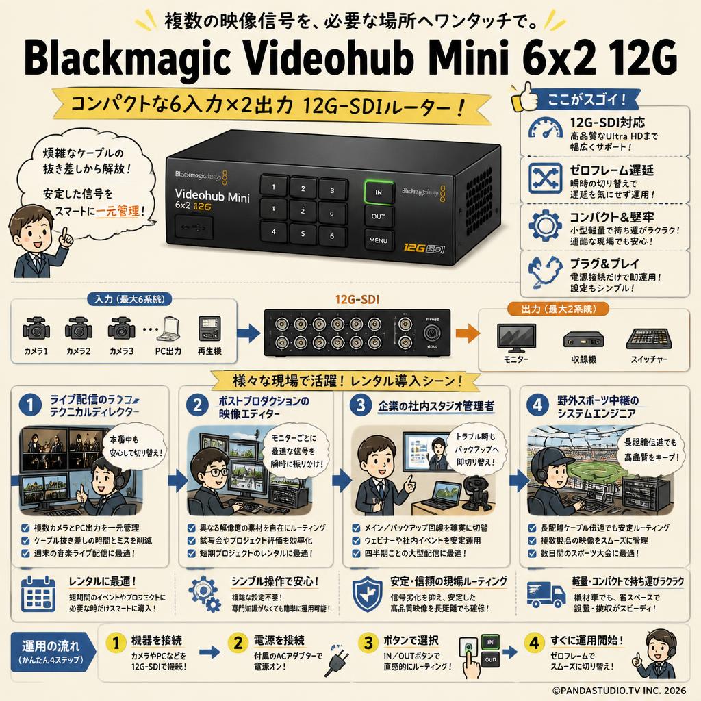 Blackmagic Videohub Mini 6x2 12G おもな対象のお客様