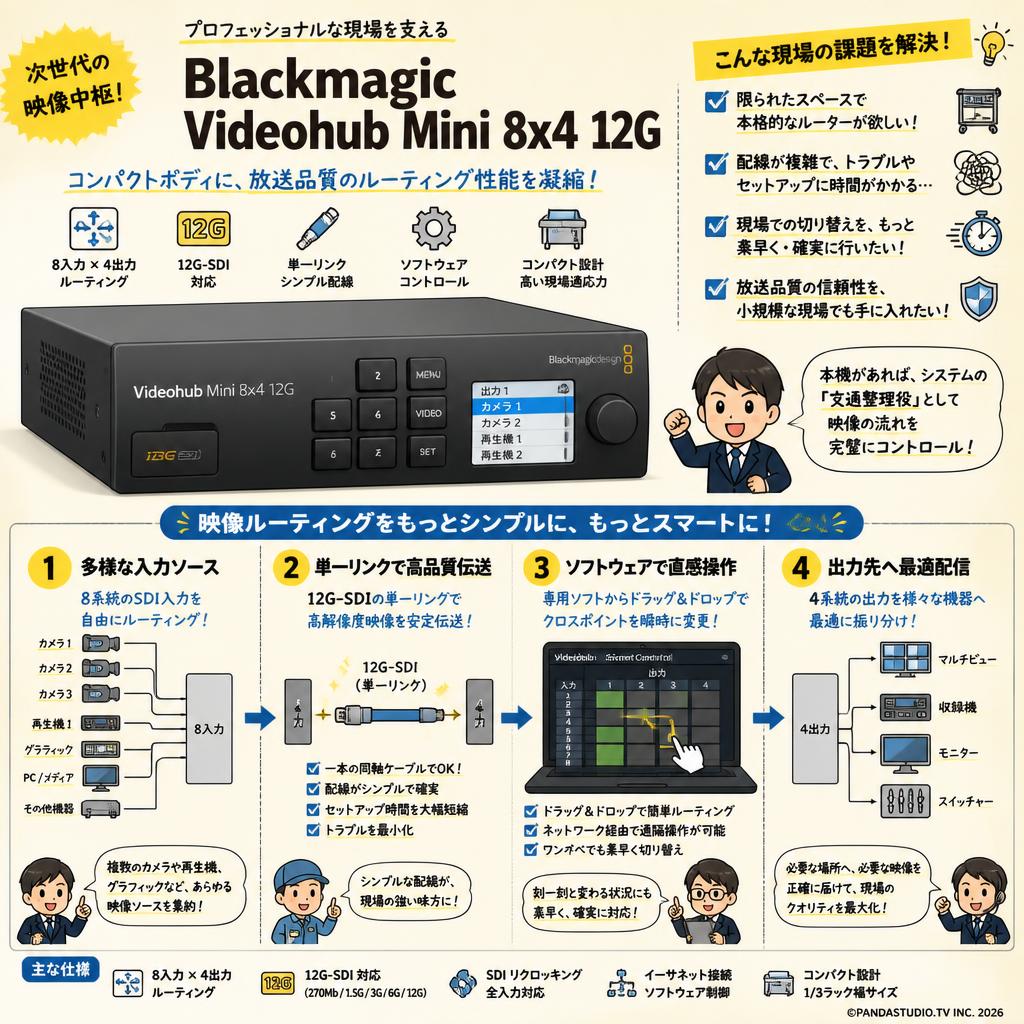 Blackmagic Videohub Mini 8x4 12G 概要