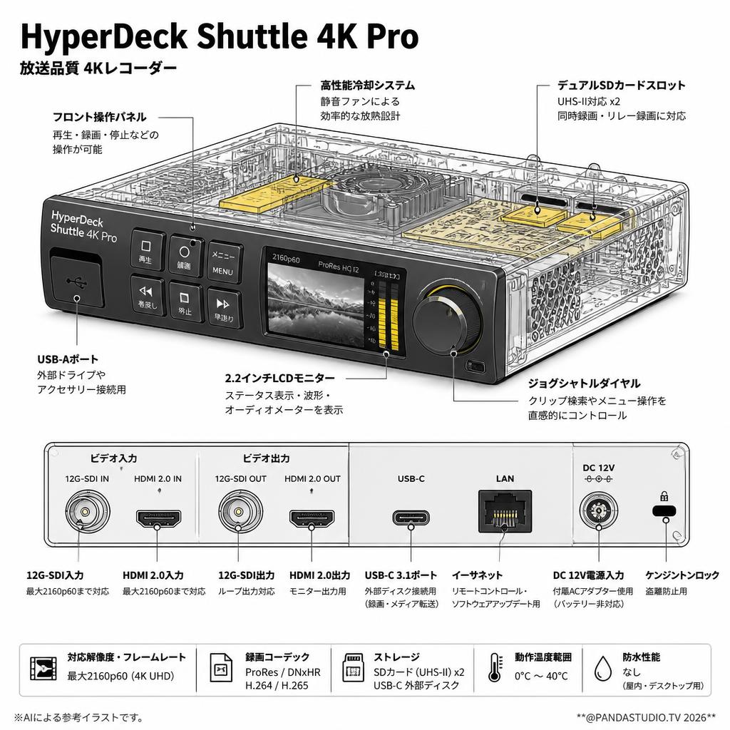 HyperDeck Shuttle 4K Pro スペック