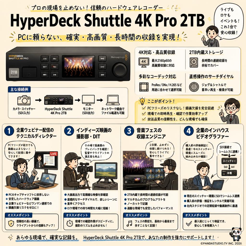 HyperDeck Shuttle 4K Pro 2TB おもな対象のお客様