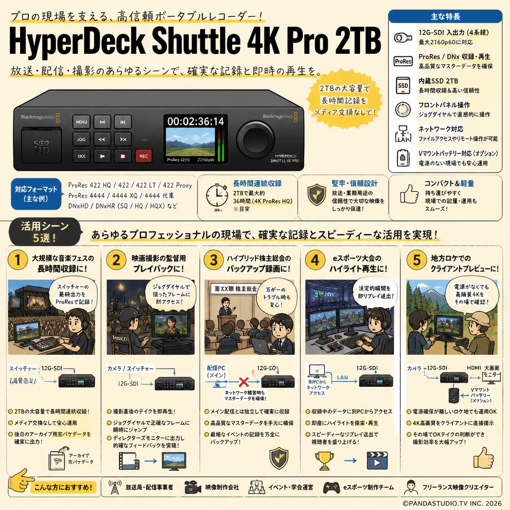 HyperDeck Shuttle 4K Pro 2TB 用途