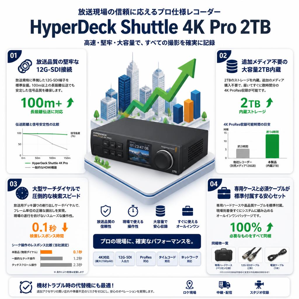 HyperDeck Shuttle 4K Pro 2TB セールスポイント
