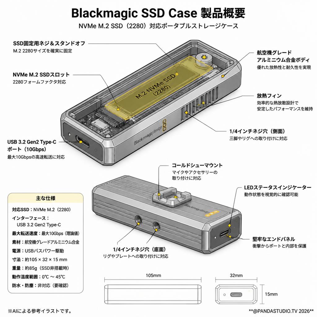 Blackmagic SSD Case スペック