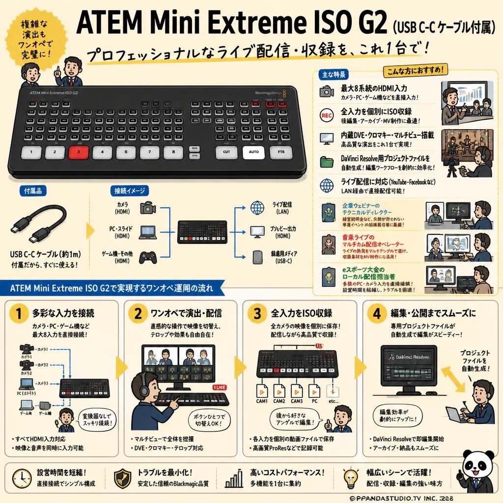 ATEM Mini Extreme ISO G2（USB C-C ケーブル付属） おもな対象のお客様