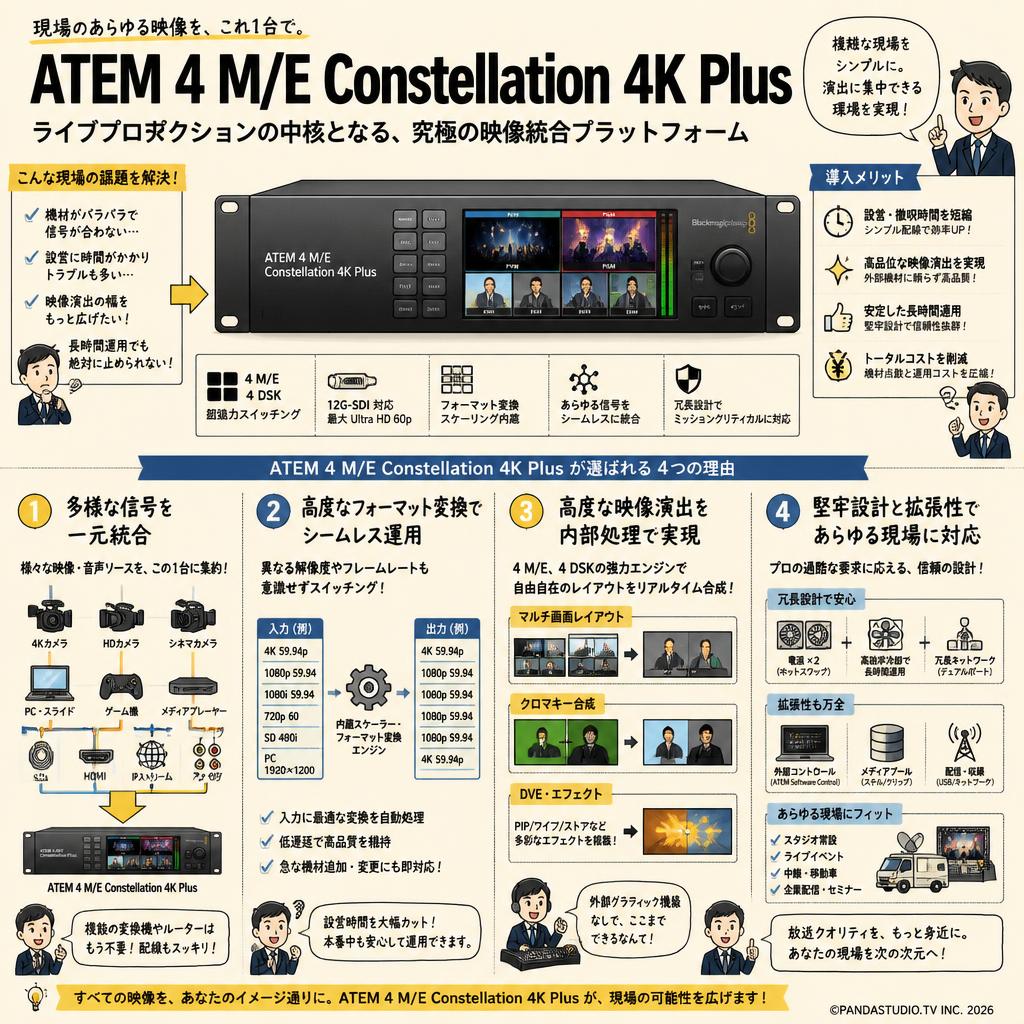 Blackmagic Design ATEM 4 M/E Constellation 4K Plus 概要