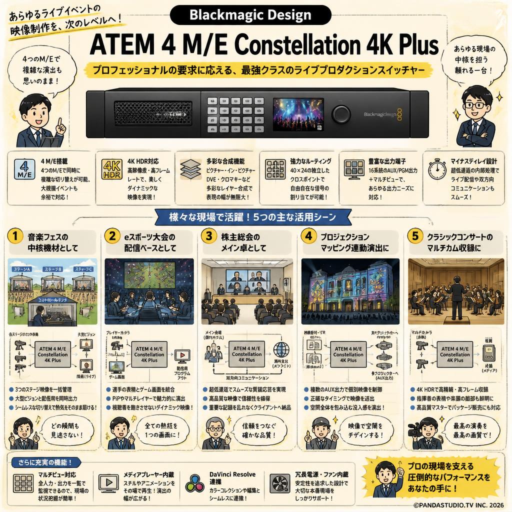 Blackmagic Design ATEM 4 M/E Constellation 4K Plus 用途
