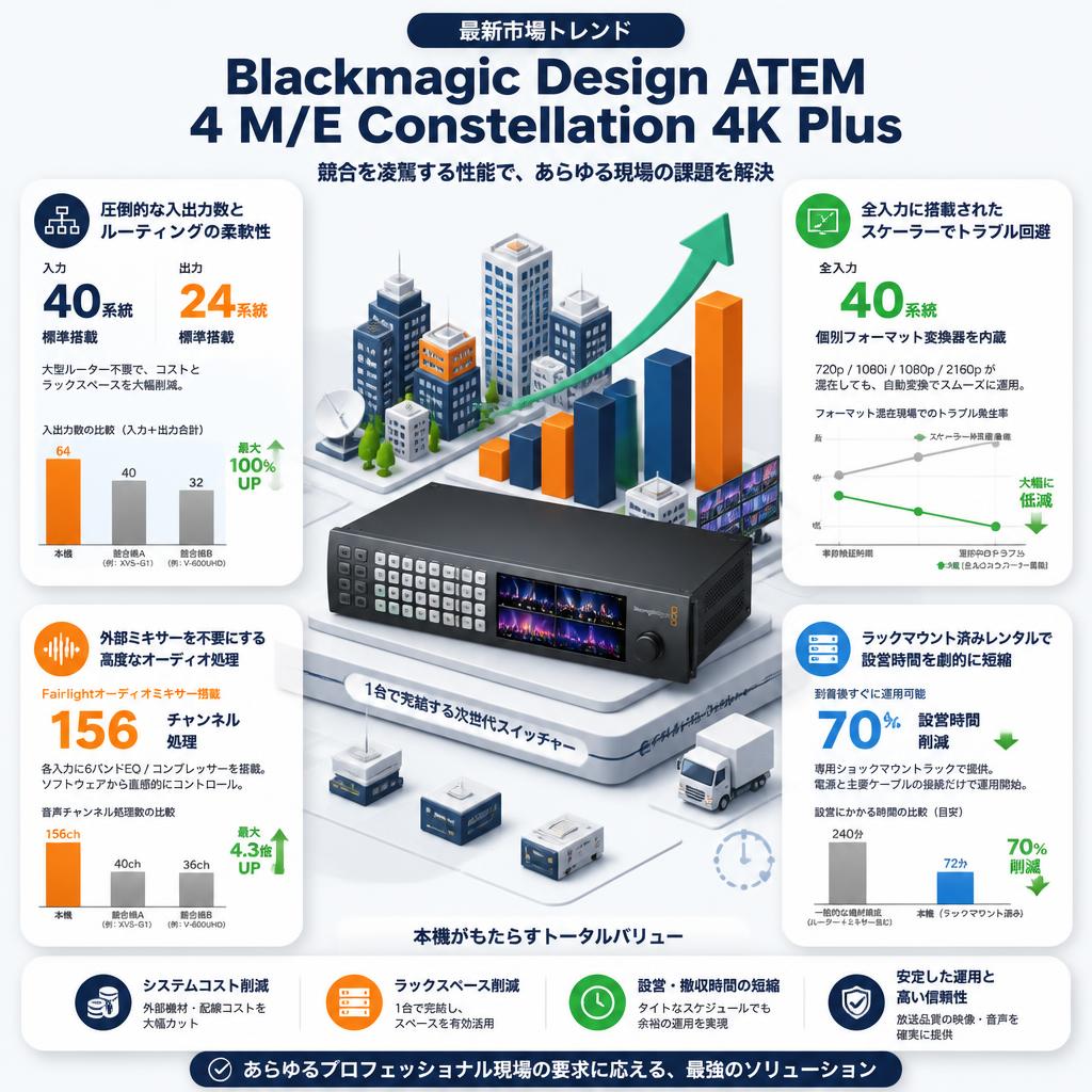 Blackmagic Design ATEM 4 M/E Constellation 4K Plus セールスポイント