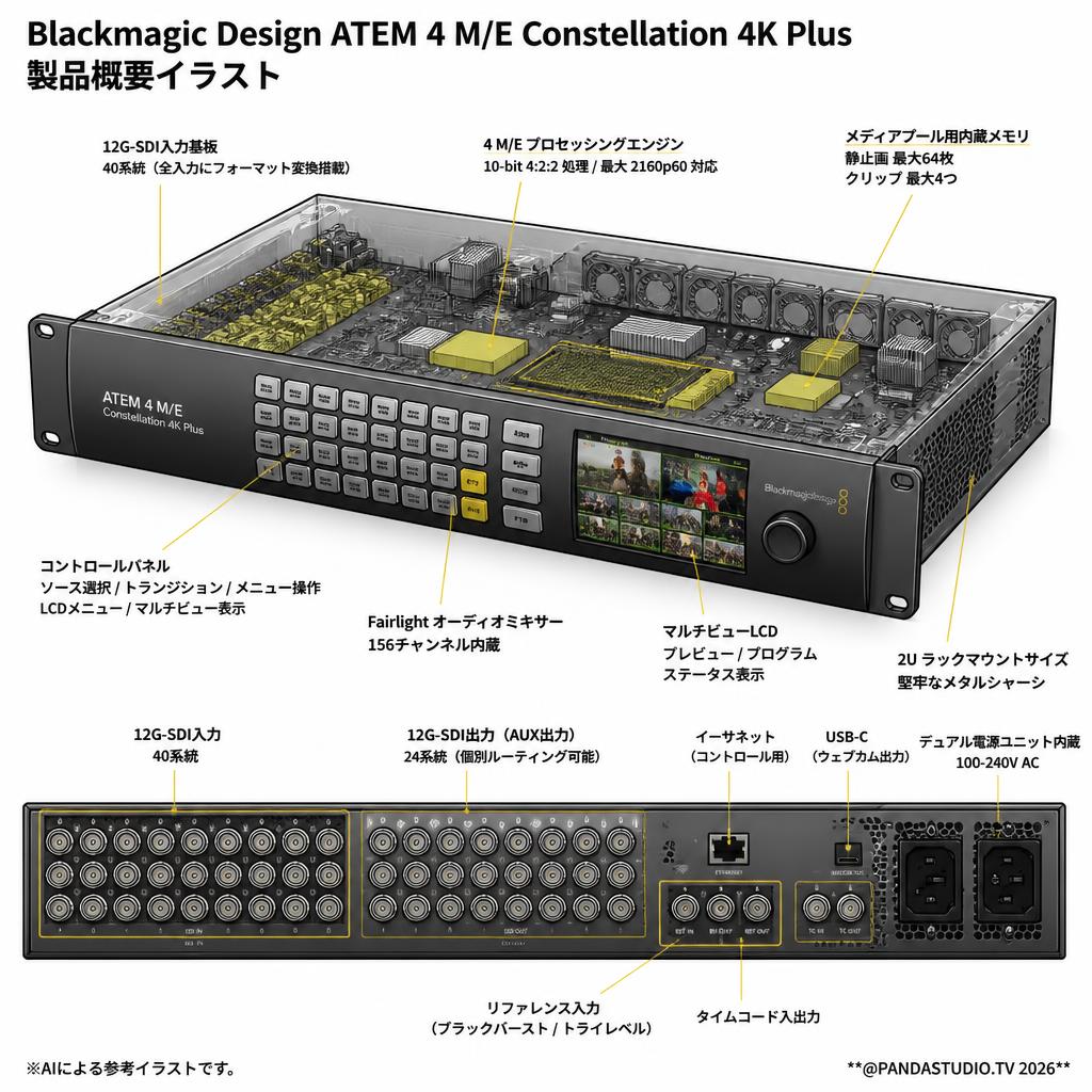 Blackmagic Design ATEM 4 M/E Constellation 4K Plus スペック
