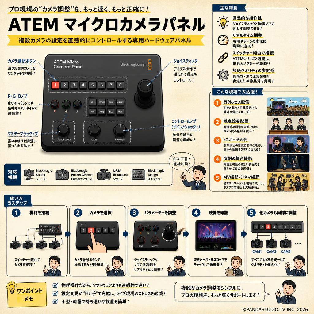 Blackmagic Design ATEM Micro Camera Panel 用途