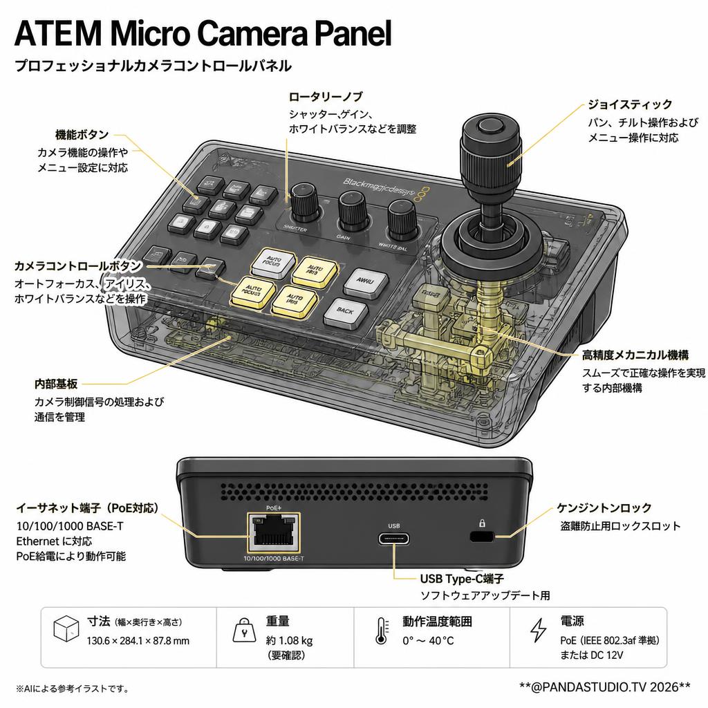 Blackmagic Design ATEM Micro Camera Panel スペック