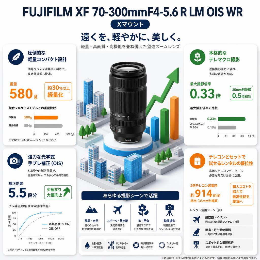 FUJIFILM XF 70-300mmF4-5.6 R LM OIS WR Xマウント セールスポイント