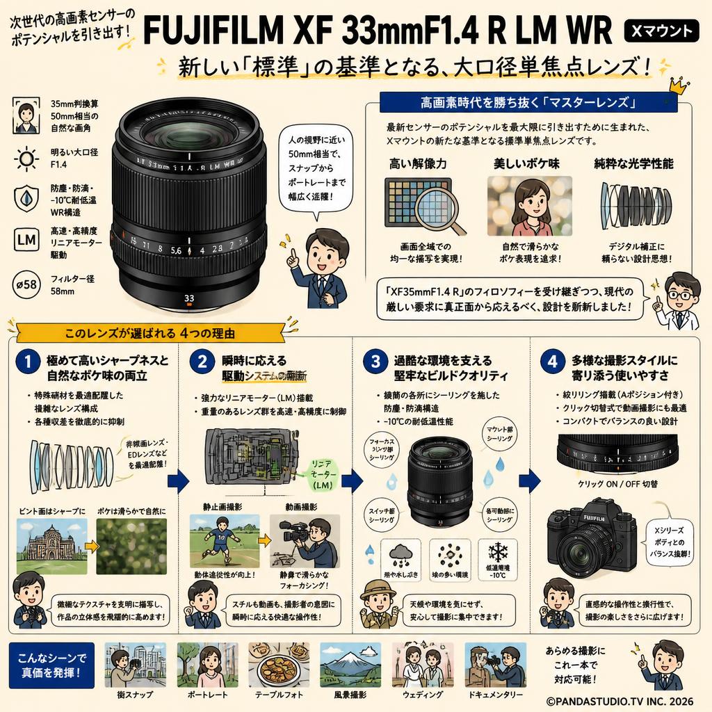 FUJIFILM XF 33mmF1.4 R LM WR Xマウント 概要