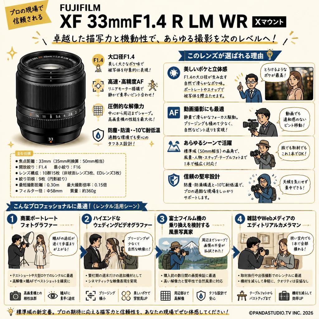 FUJIFILM XF 33mmF1.4 R LM WR Xマウント おもな対象のお客様