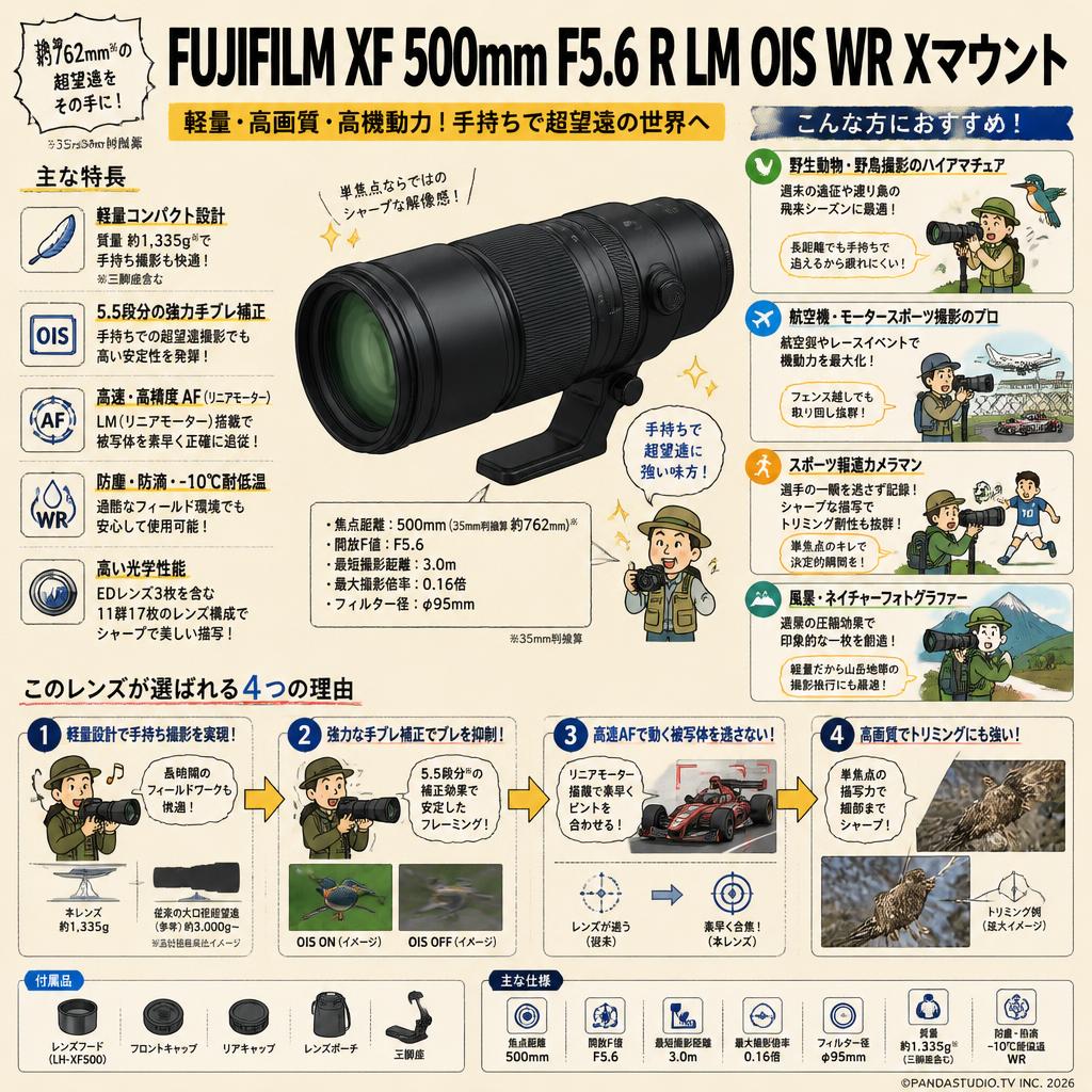 FUJIFILM XF 500mm F5.6 R LM OIS WR Xマウント おもな対象のお客様
