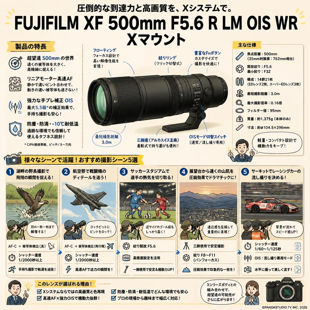 FUJIFILM XF 500mm F5.6 R LM OIS WR Xマウント 用途