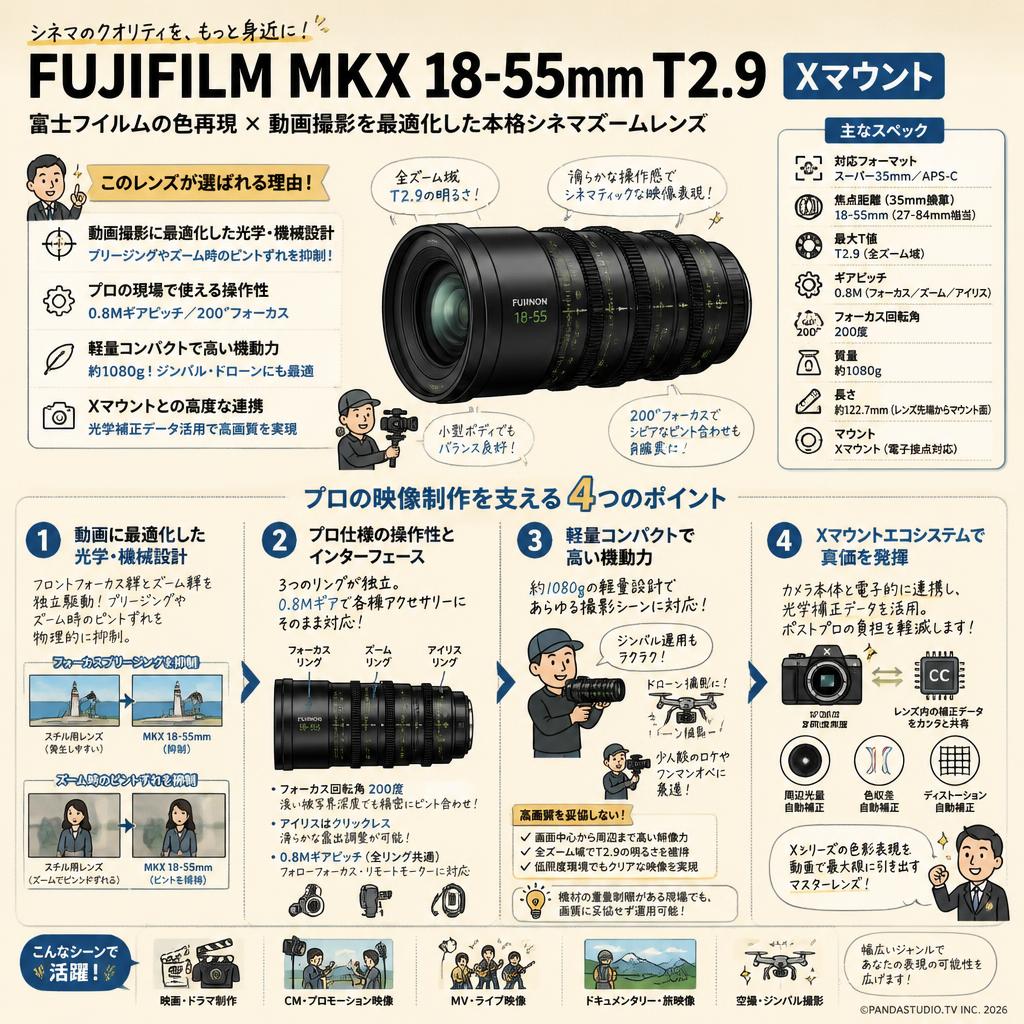 FUJIFILM MKX 18-55mm T2.9 Xマウント 概要