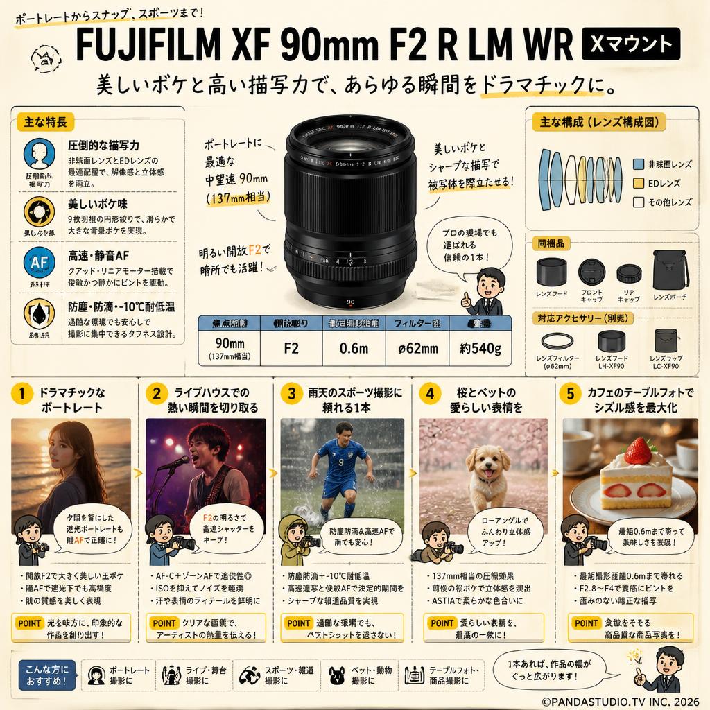 FUJIFILM XF 90mm F2 R LM WR Xマウント 用途