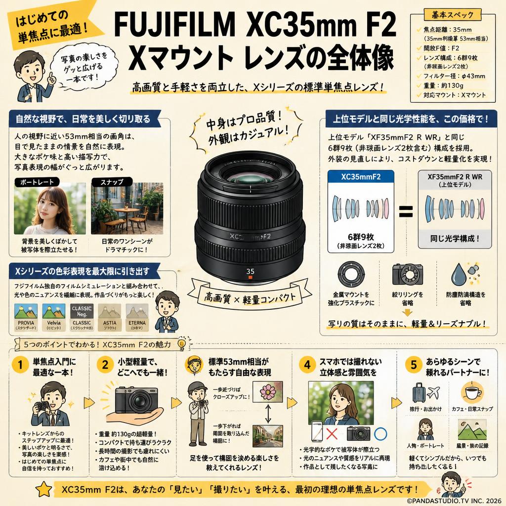 FUJIFILM XC35mm F2 Xマウント 概要
