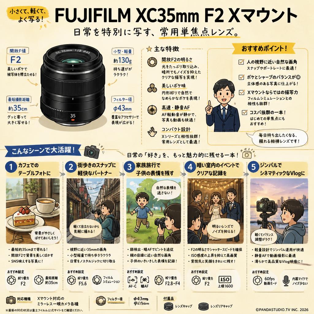 FUJIFILM XC35mm F2 Xマウント 用途
