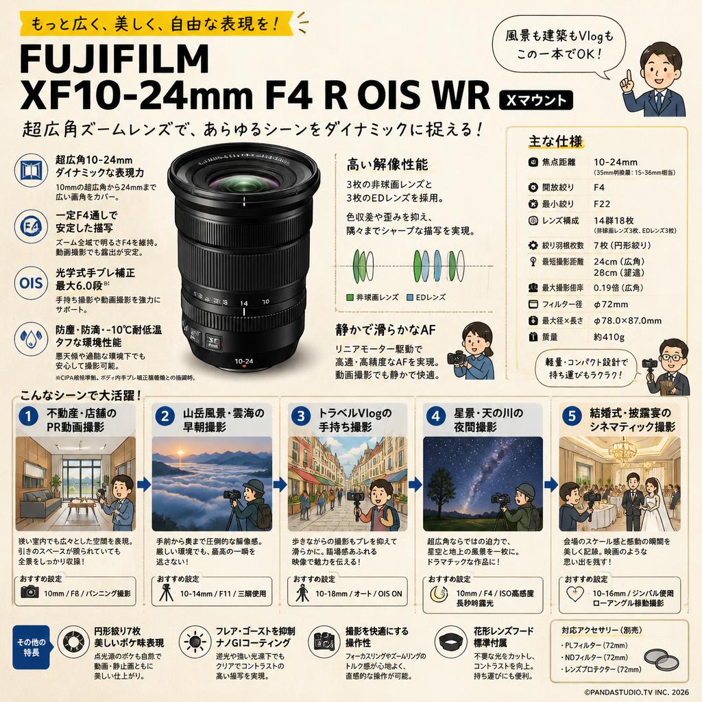 FUJIFILM  XF10-24mm F4 R OIS WR Xマウント 用途