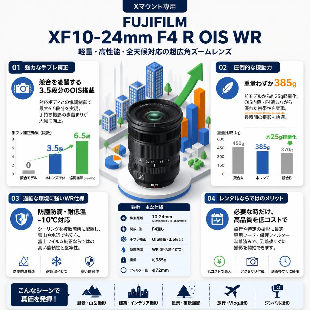 FUJIFILM  XF10-24mm F4 R OIS WR Xマウント セールスポイント