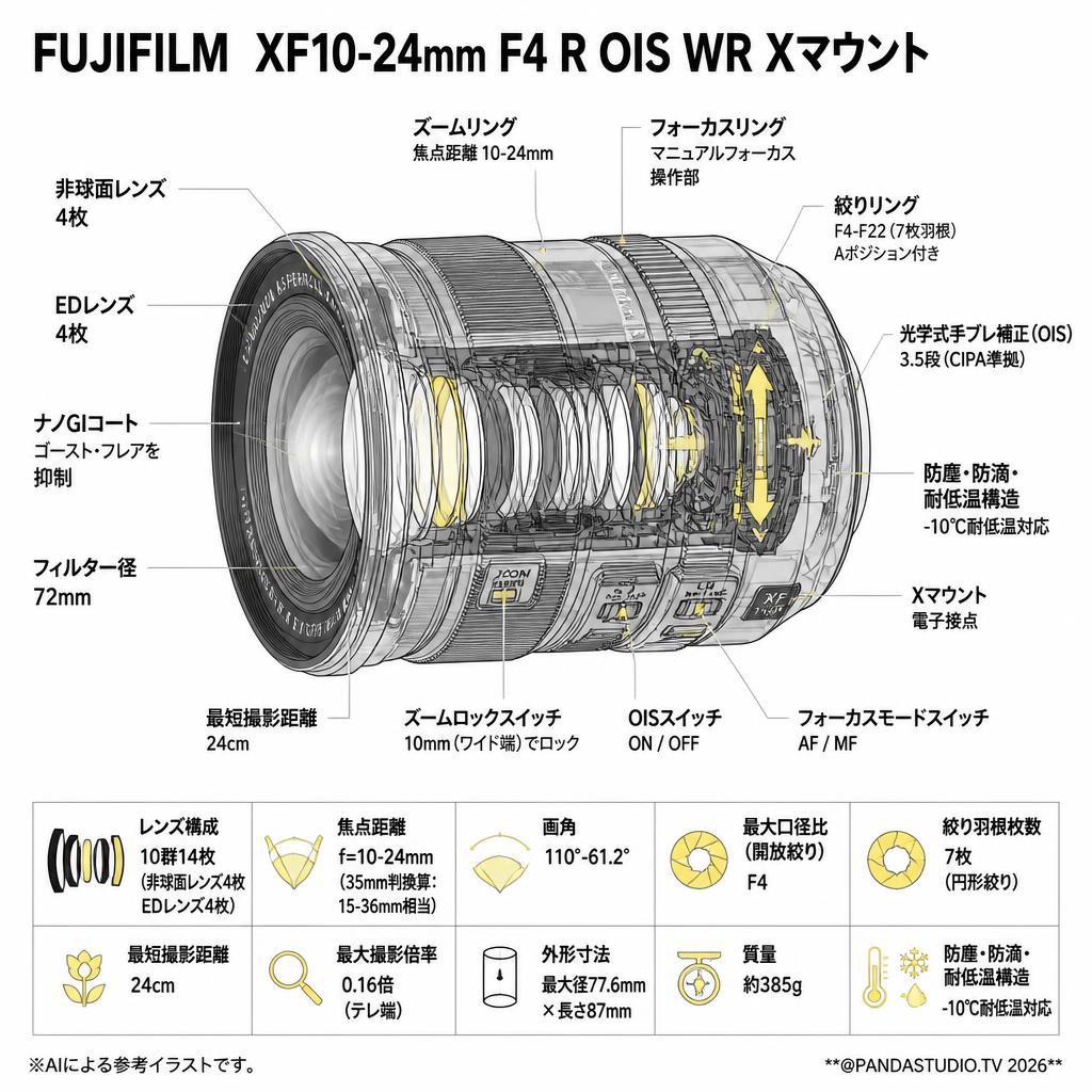 FUJIFILM  XF10-24mm F4 R OIS WR Xマウント スペック