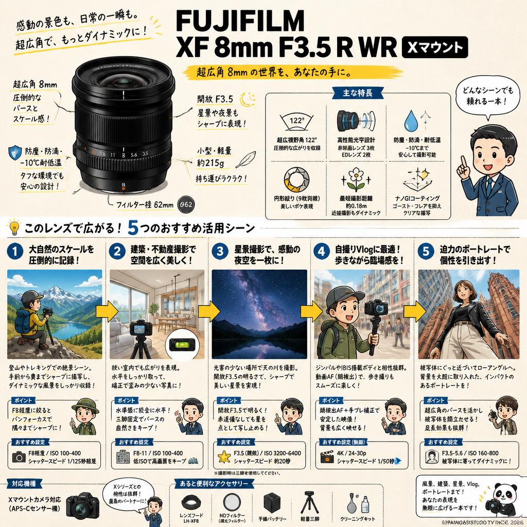 FUJIFILM XF 8mm F3.5 R WR Xマウント 用途